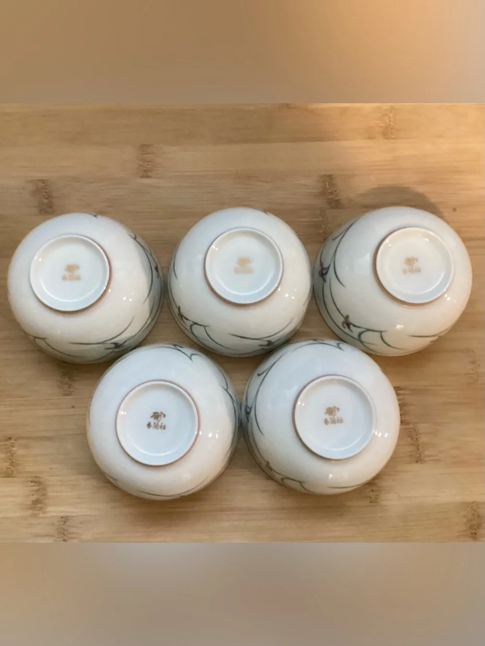 Vintage Koransha Japanese Arita Porcelain Teacup Set “Lindfield Orchid” 5 PC Set